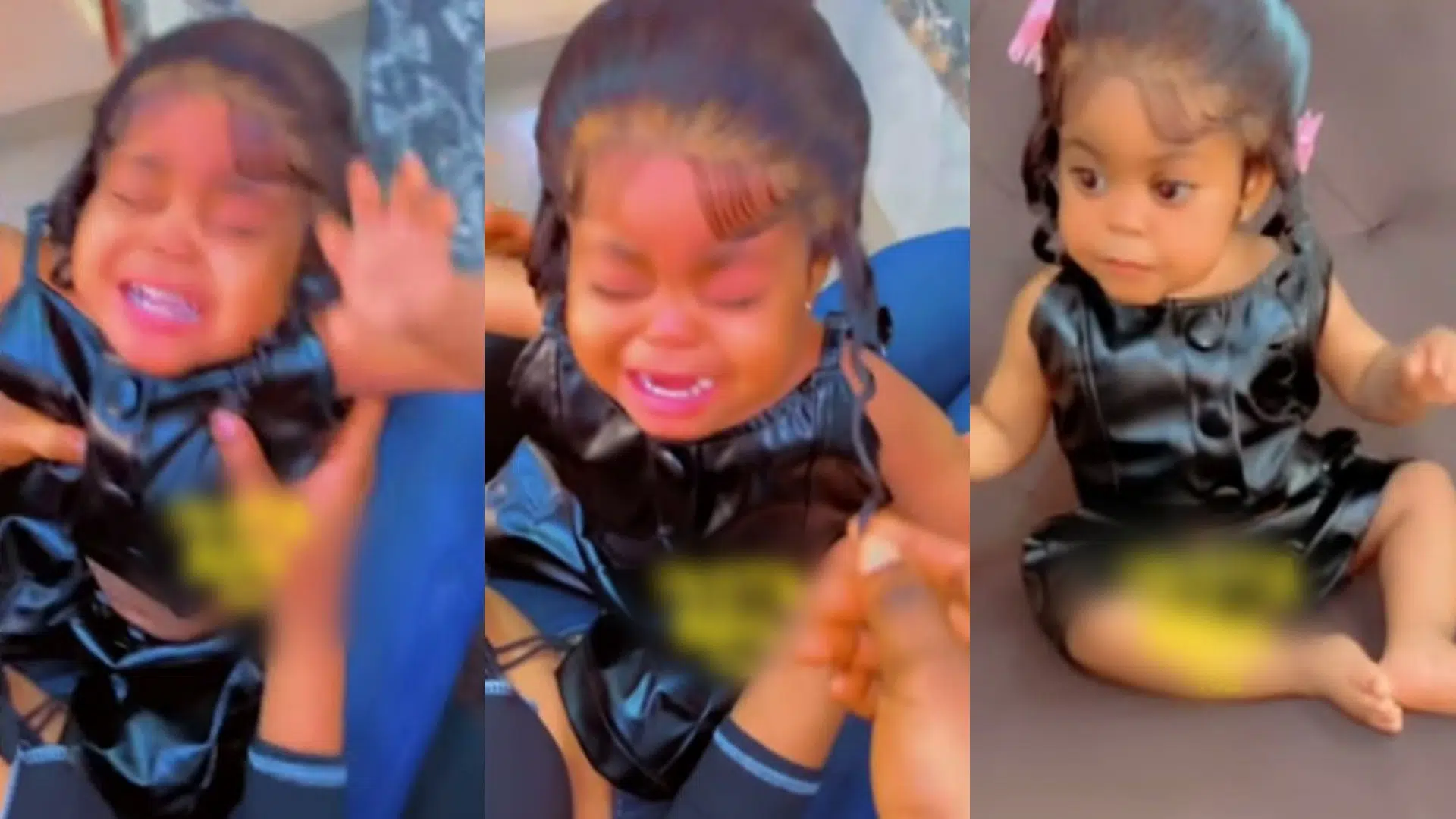 Lady receives backlashes for fixing lace wig on her baby (Video)