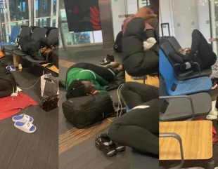 Nigeria’s Falconets stuck in Istanbul airport, team sleeps on bare floor (Photos)