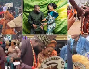 Pictures and videos from the traditional wedding ceremony of Mercy Chinwo