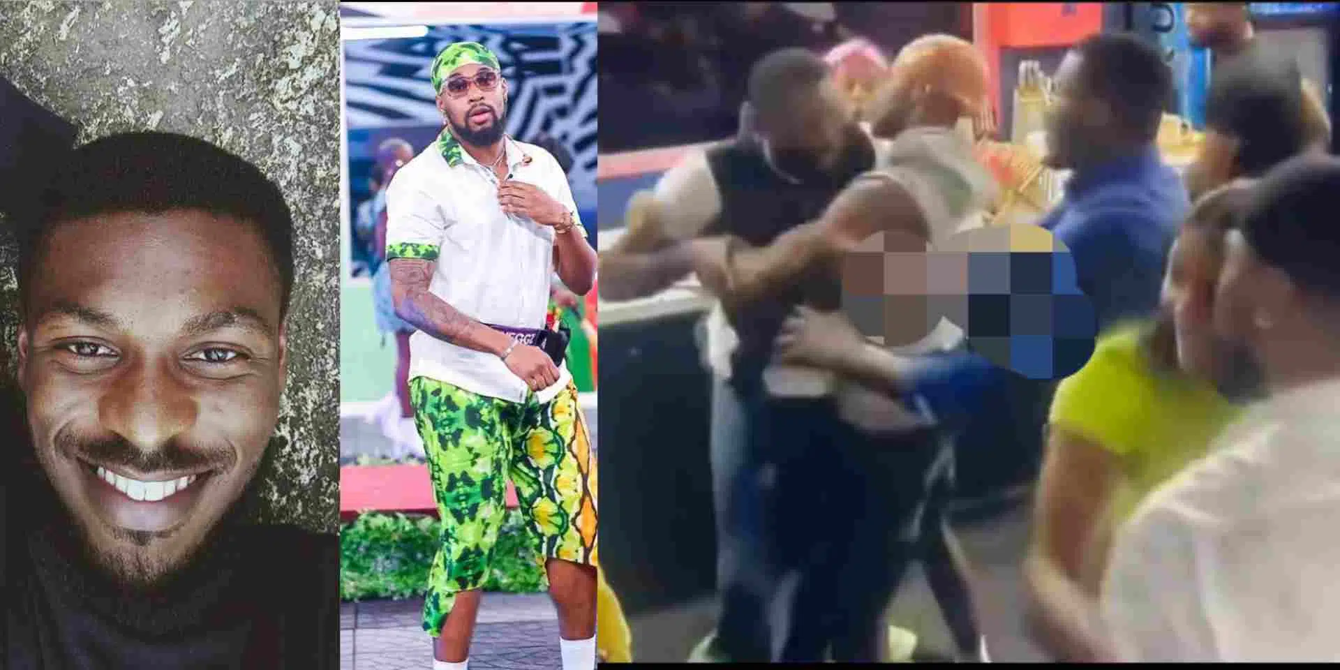 #BBNaija: Moment Adekunle and Sheggz almost fought with each other following fierce verbal altercation (Video)