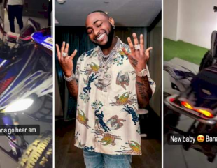 “Banana island no go sleep” – Davido says as he takes delivery of his new power bike