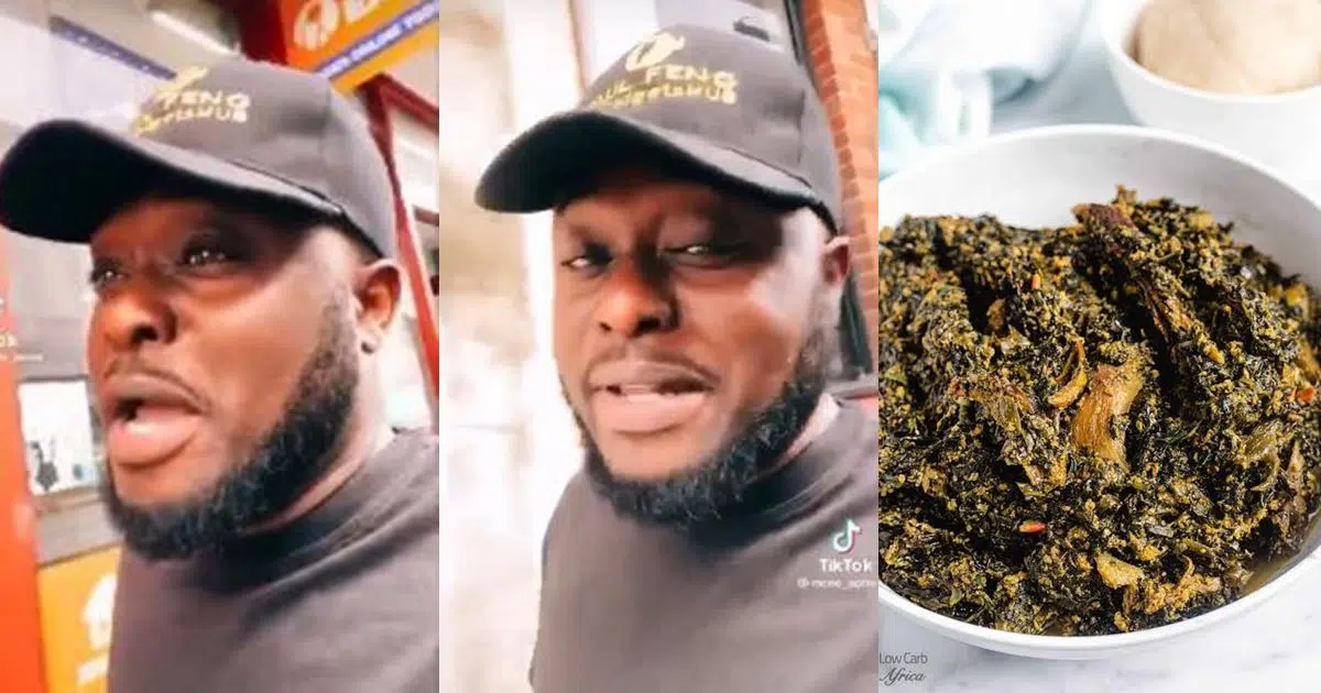 Overseas-based man resorts to Burger after being charged N56K for items required to prepare Bitter Leaf soup (Video)