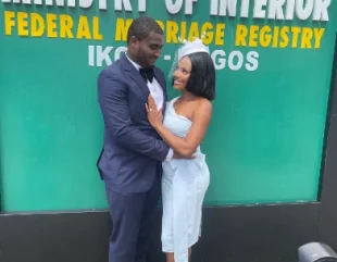 Nigerian lady marries man one year after she slid into his DM on Twitter