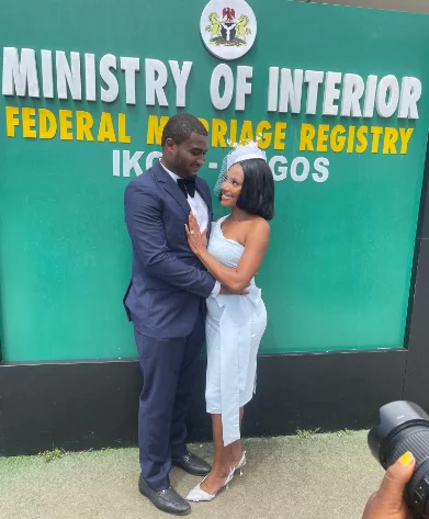 Nigerian lady marries man one year after she slid into his DM on Twitter