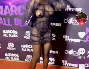 Lady’s outfit to an event causes reactions online (video)