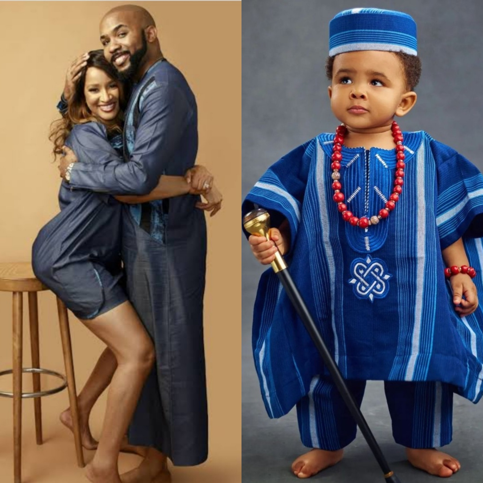 Banky W Shares Photos of His Son’s Face For The First Time