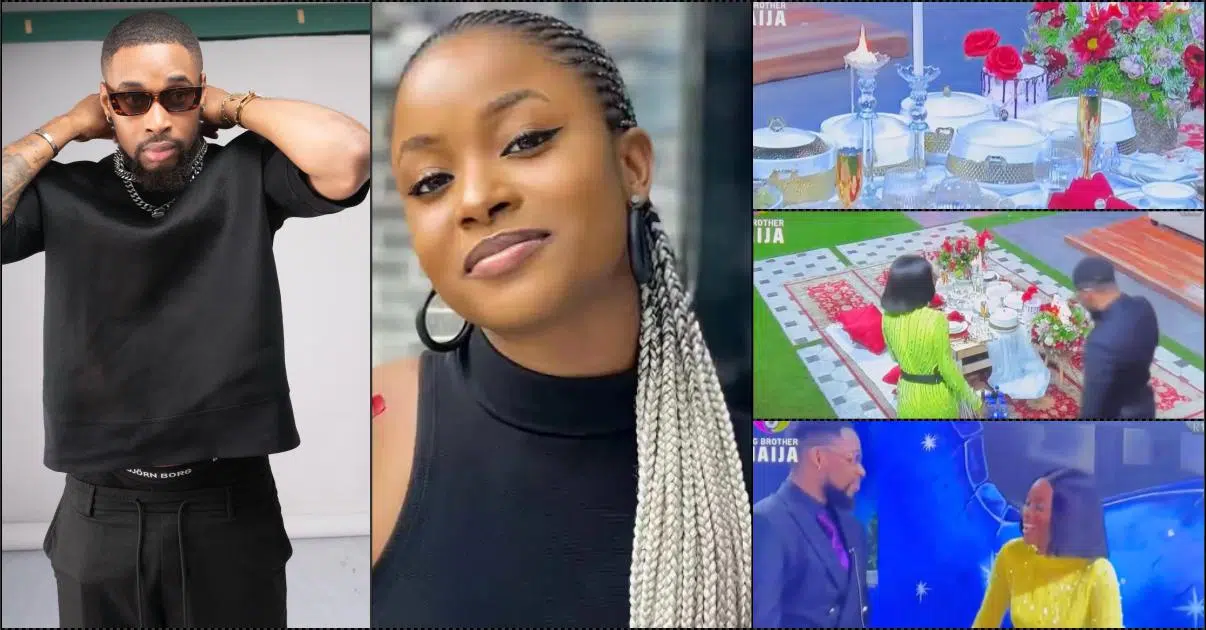 #BBNaija: Netizens gush over Sheggz and Bella’s fancy dinner date (Video)