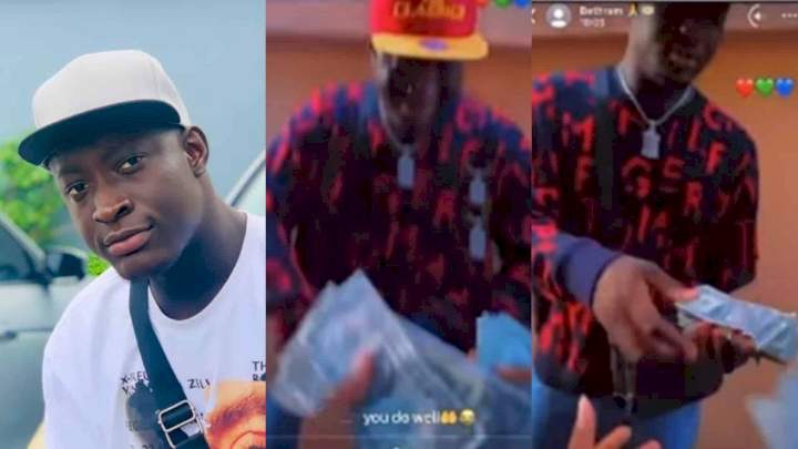 Carter Efe shares dollars as he returns from Dubai after signing multi-million naira deal (Video)