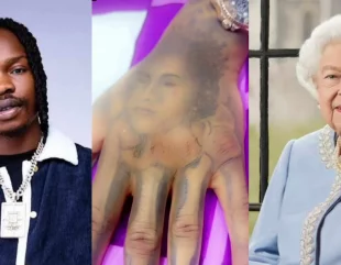 Naira Marley mourns Queen Elizabeth with a tattoo of her face on his body (Video)