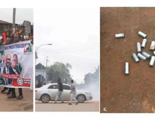 Peter Obi Supporters teargassed by police in Ebonyi (videos)