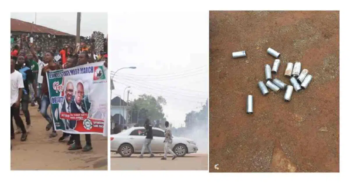 Peter Obi Supporters teargassed by police in Ebonyi (videos)