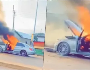 Man heartbroken as fire guts Mercedes Benz days after purchase (Video)