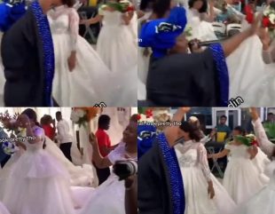 Single ladies searching for husbands attend church service in wedding gowns (Video)