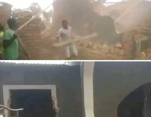 A guy destroys the home he constructed for his wife and her mother after she left him for another man (video)