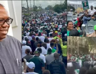 Supporters of Peter Obi hit the streets across states in Nigeria, Ghana and UK (Video)