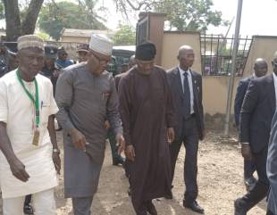 INEC Chair visits burnt office in Ogun, pledge to reprint destroyed PVCs