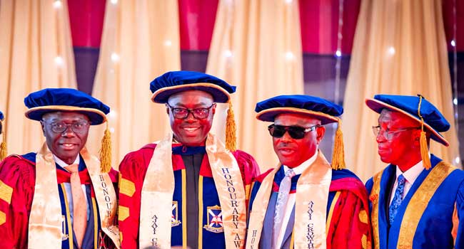 Gov Wike, Sanwo-Olu, Makinde Bag Doctorate Degrees