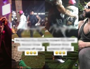 Kizz Daniel’s bodyguard throws fan off stage after he tried dancing with him [VIDEO]