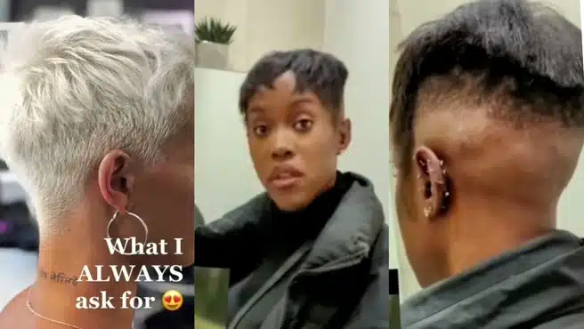 Lady rants as she shares hairstyle she wanted versus what the barber did for her (Video)