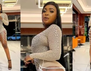 “You look razz” – Netizens react as Blessing Okoro steps out in a risqué outfit for a date (video)