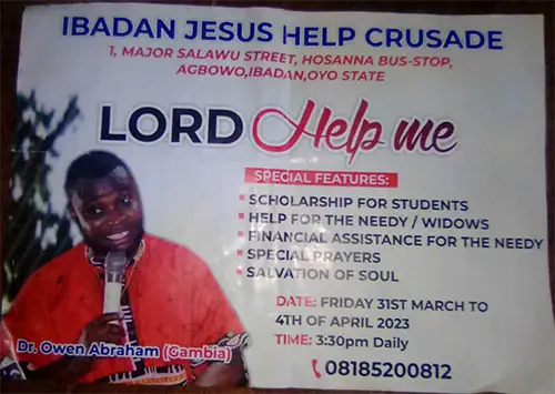 Gambian pastor absconds with 52 phones, money after crusade in Ibadan.