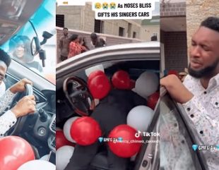 Emotional Moment Popular Nigerian Gospel Singer Gave Cars To His Back-Up Singers (Video)