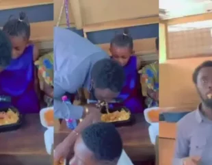 Primary school teacher caught eating pupil’s food (Video)
