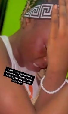 Lady Sobs As Boyfriend Deletes Her TikTok Videos, Loses 15K Likes (Video)