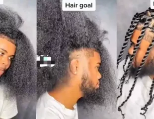 Nigerian Man leaves many impressed with astonishingly long hair
