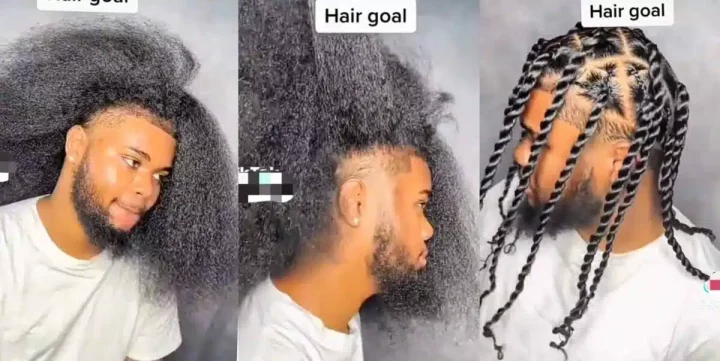 Nigerian Man leaves many impressed with astonishingly long hair