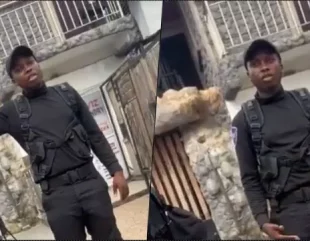 “How can a security officer be fine like this” – Man promoted on the first day for being Handsome (Video)
