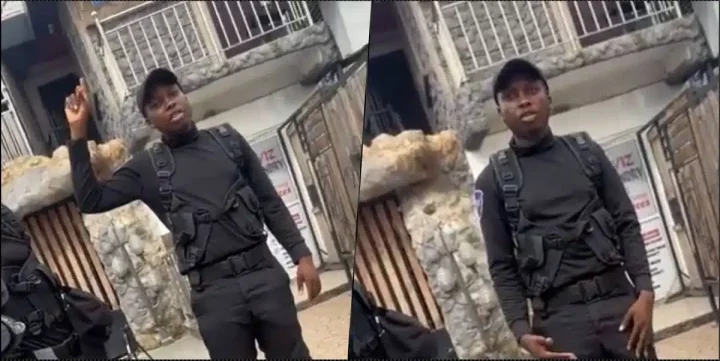 “How can a security officer be fine like this” – Man promoted on the first day for being Handsome (Video)