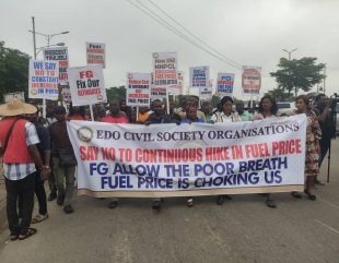 Let The Poor Breathe, Stop Choking Us – Civil Society Protest In Edo Over Hike In Fuel Price (Video)