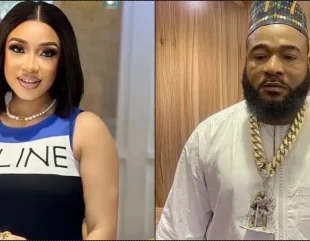 Tonto Dikeh Reacts Angrily as Sam Larry Follows Her on Instagram