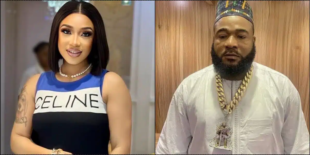 Tonto Dikeh Reacts Angrily as Sam Larry Follows Her on Instagram