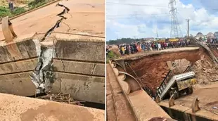 JUST IN: Enugu bridge collapse, wrecks Enugu-Port Harcourt express way