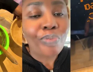 Nigerian woman causes commotion online as she uses microwave to make Amala