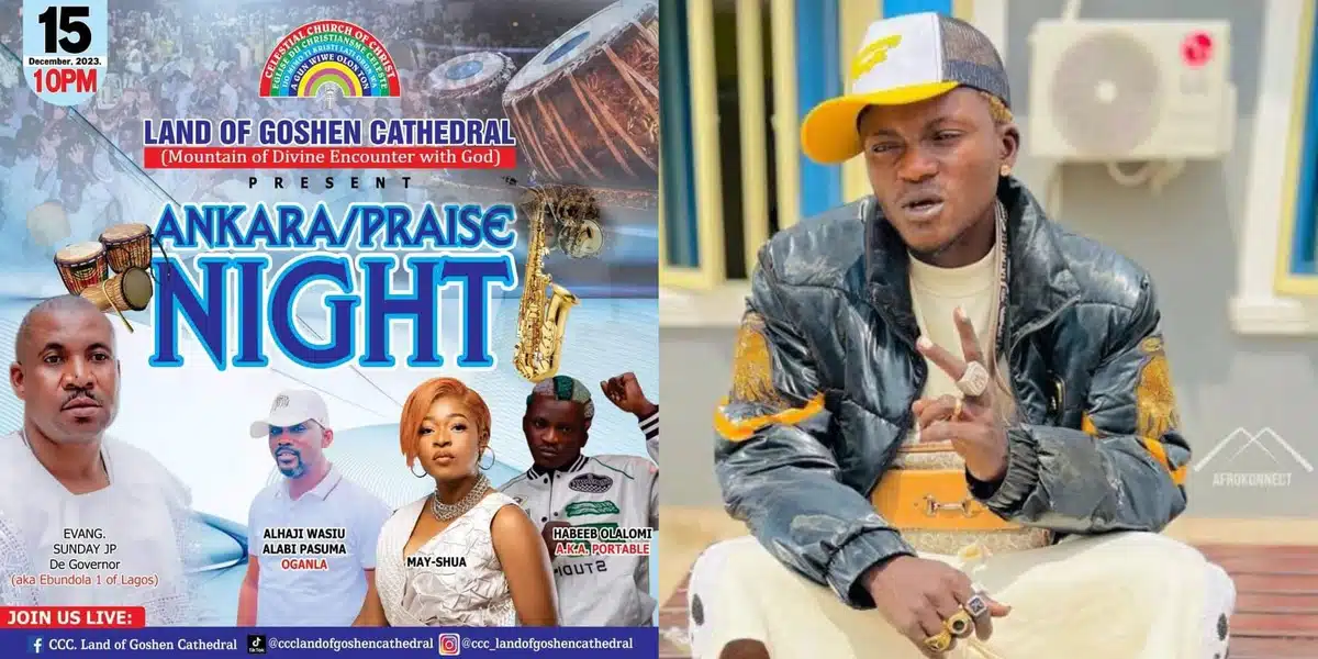 Celestial Church, Land of Goshen Cathedral Invites Portable and Pasuma to Perform at Their Program