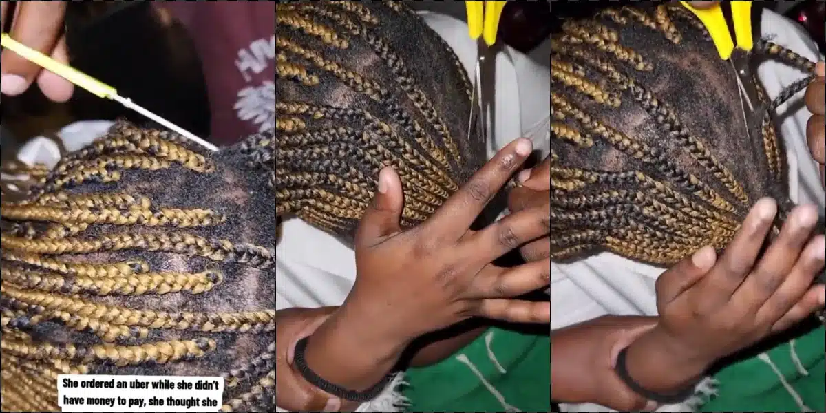 Driver cuts off braids of slay queen after booking an Uber ride without money