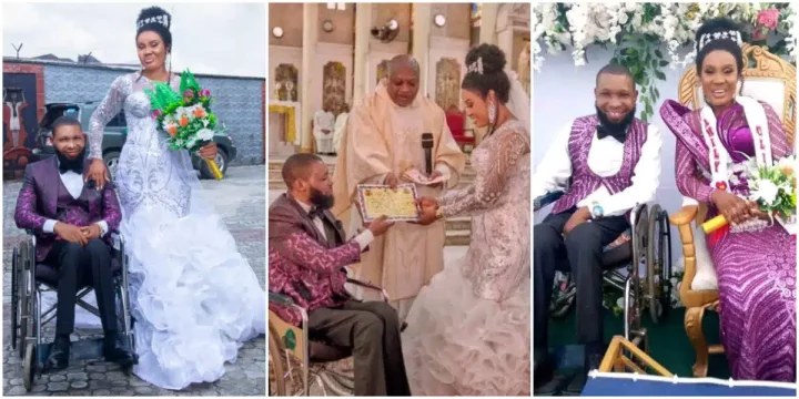 “Celebrating Love” Lady Overjoyed as She Ties the Knot with Physically Challenged Lover in Akwa Ibom