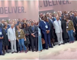 Watch How White Woman’s Bold Move Steals Spotlight in President Tinubu’s Group Photo at COPE28 Summit!