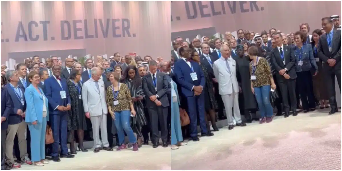 Watch How White Woman’s Bold Move Steals Spotlight in President Tinubu’s Group Photo at COPE28 Summit!