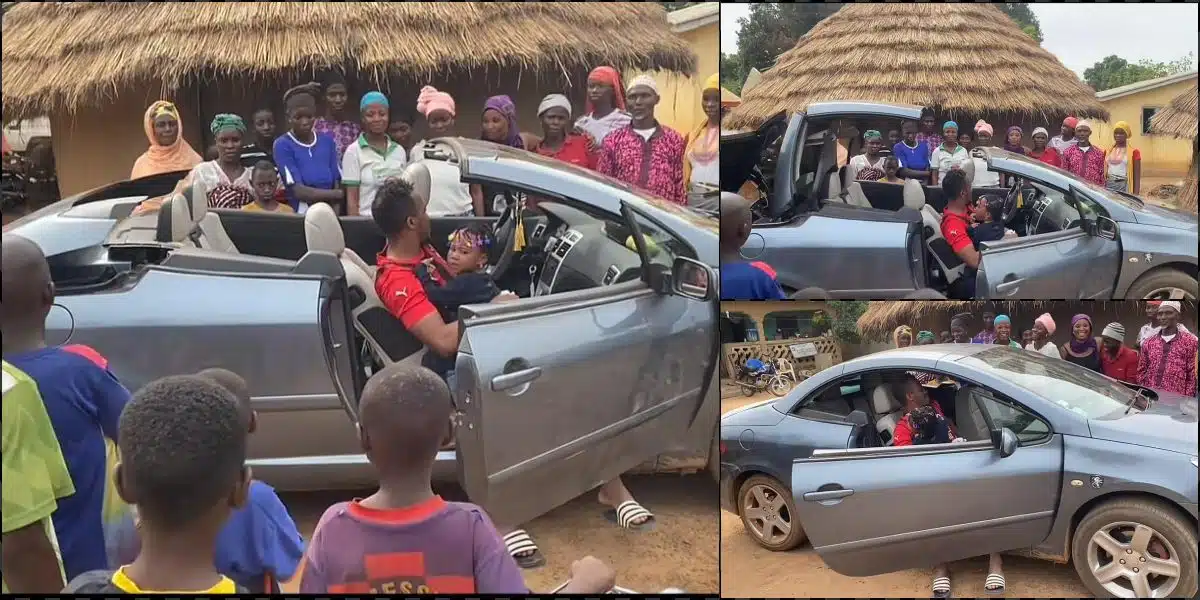 Villagers Stunned as Man Rolls Into Town in a Convertible Car, Showing off