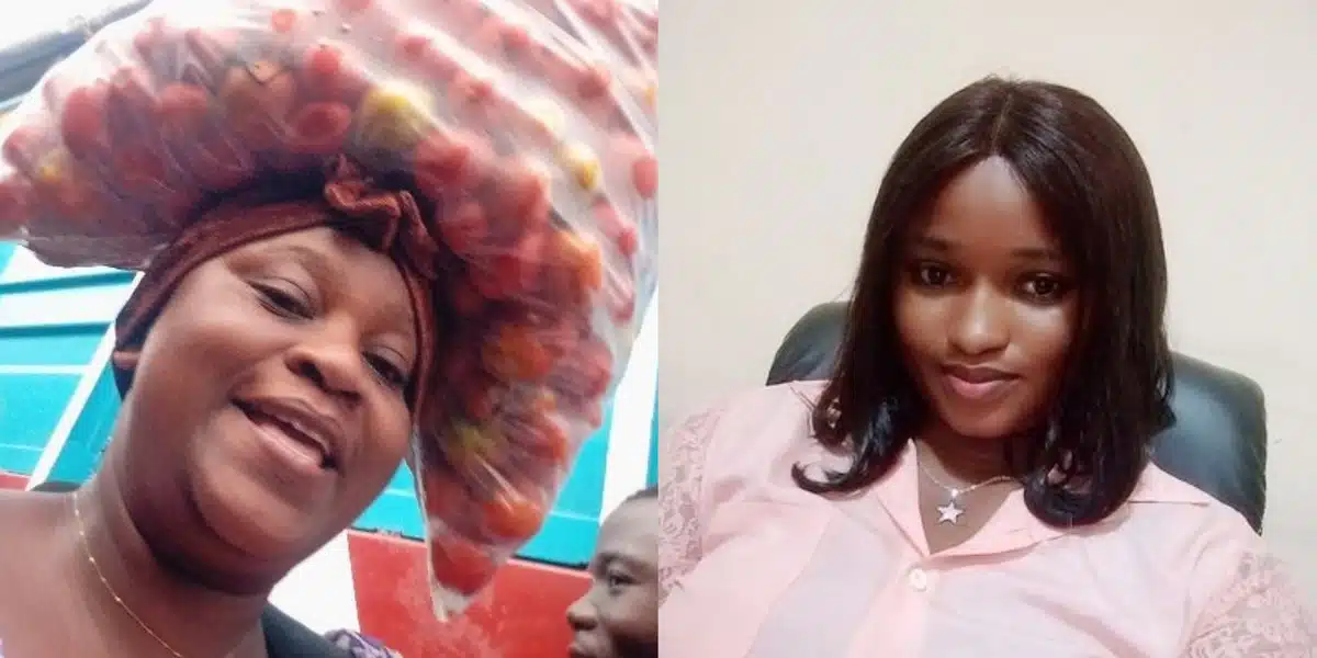 Nigerian woman who woke up 4:50 am to cook for husband gets tomatoes, peppers, and onions as a gift