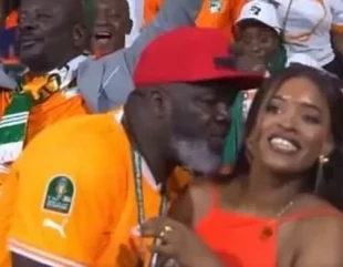 AFCON: Ivorian fan apologizes to family after he was caught wooing lady during Senegal game