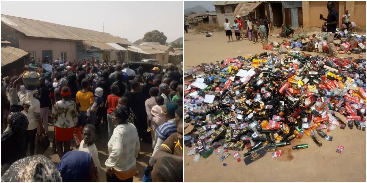 Angry Plateau women raid shops, seize and destroy alcoholic drinks, making their husbands ‘useless’