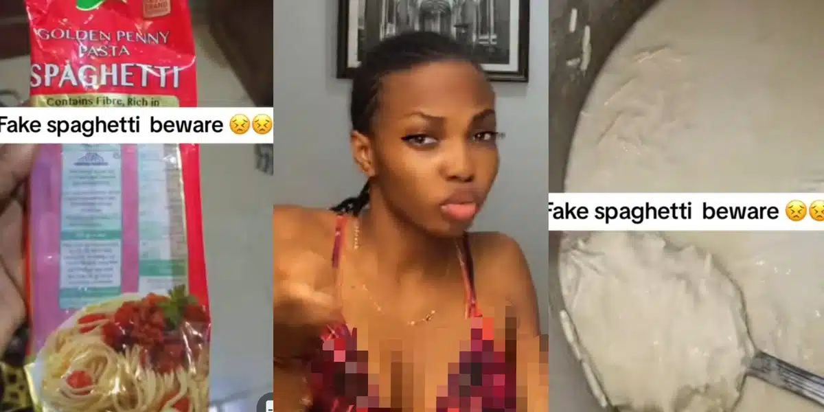 Nigerian lady raises awareness on social media as she allegedly purchased a fake Golden Penny Spaghetti