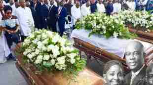 Herbert Wigwe, wife, son laid to rest as mourners pay final respects