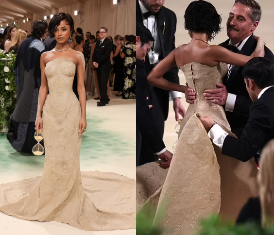 5 Men Assist Tyla Upstairs at the Met Gala Due to Delicate Dress