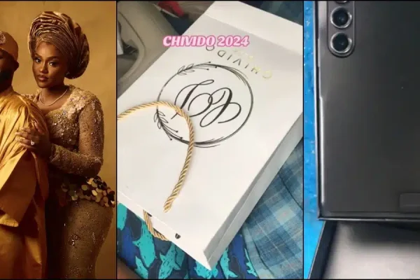 Exclusive: Davido Reportedly Gifts Samsung Galaxy Z Fold Phones with #CHIVIDO2024 Wedding Invitations